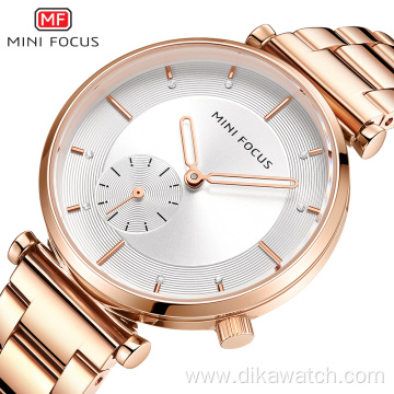 MINI FOCUS Women Watches Rose Gold Quartz Wristwatch